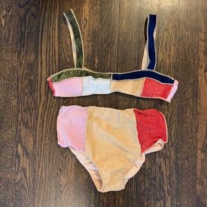 High waist patchwork bikini